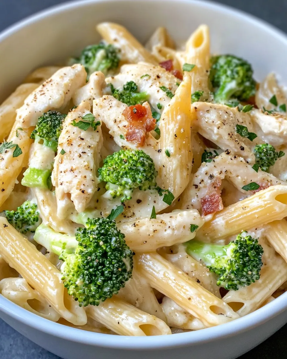 Delicious Cheesy Alfredo Chicken Pasta Casserole dish photo