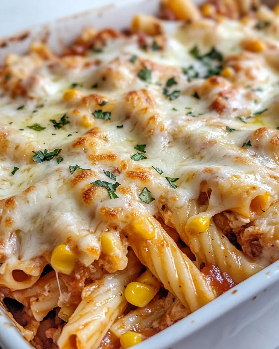 Classic Cheesy BBQ Chicken Pasta Casserole dish photo