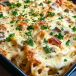 Homemade Cheesy Baked Chicken Tetrazzini photo