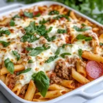 Homemade Cheesy Beef & Pepperoni Pasta Bake recipe photo