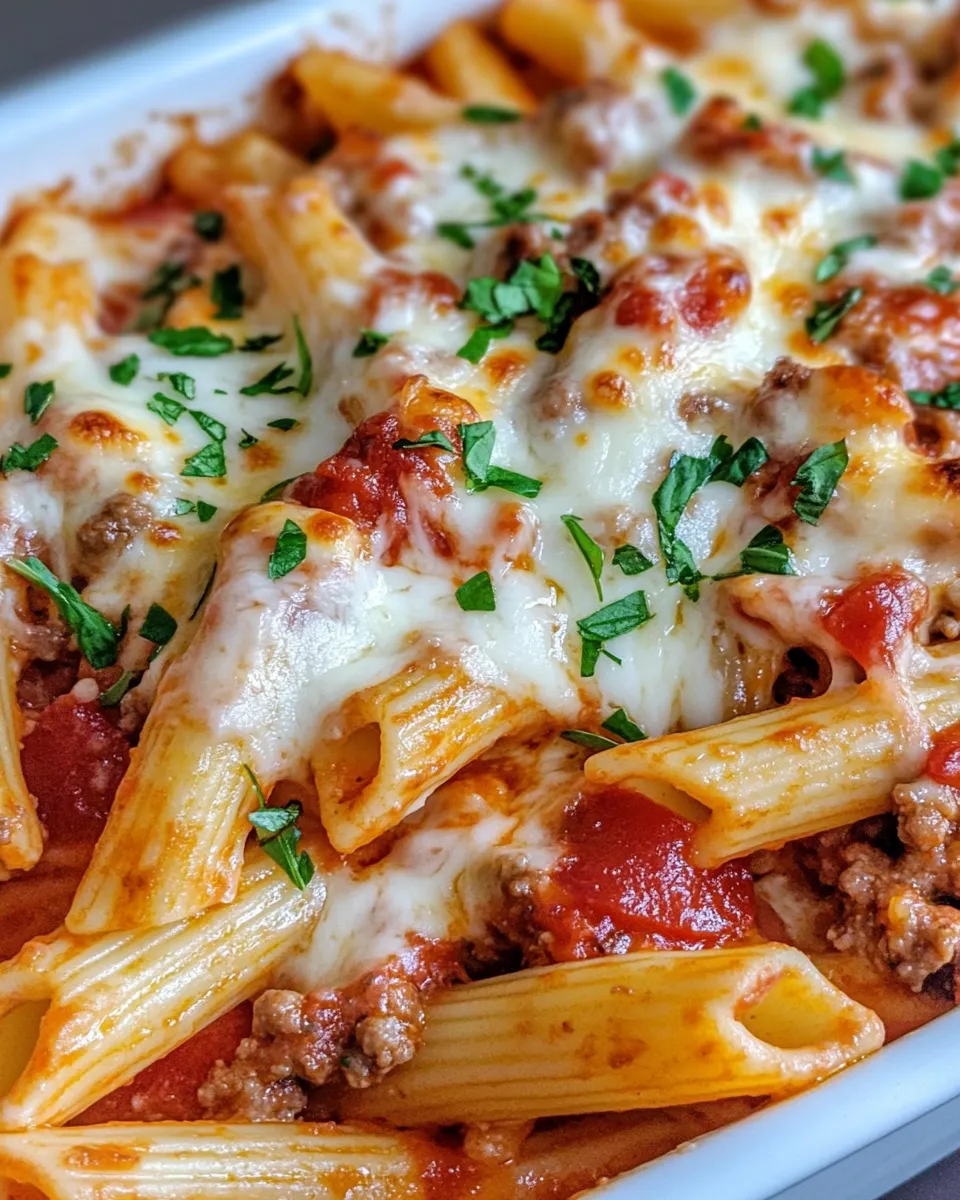 Delicious Cheesy Beef & Pepperoni Pasta Bake plate image