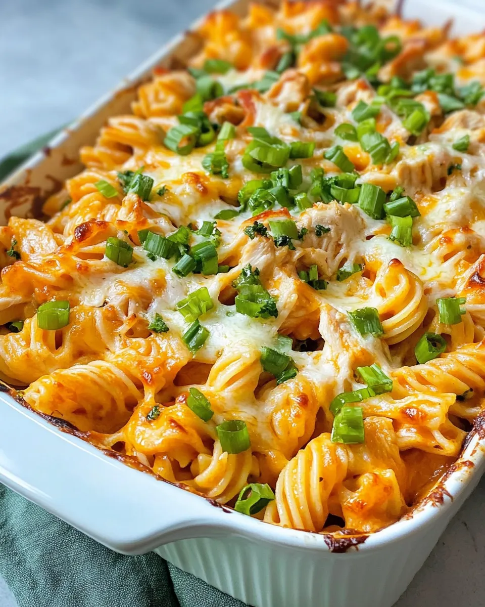 Easy Cheesy Buffalo Chicken Pasta Casserole recipe photo