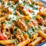 Homemade Cheesy Chicken Fajita Pasta Casserole dish photo