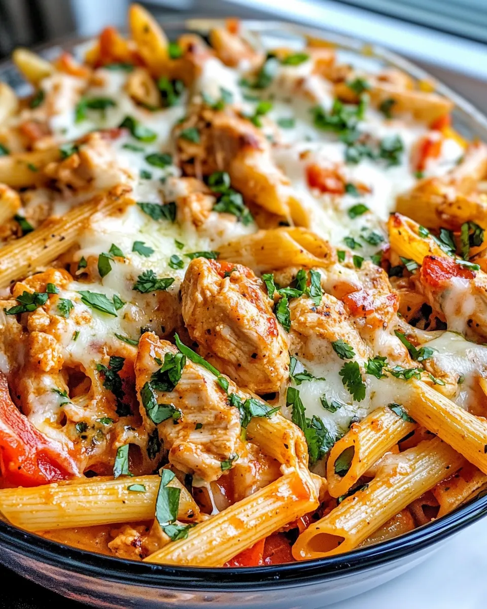 Homemade Cheesy Chicken Fajita Pasta Casserole dish photo