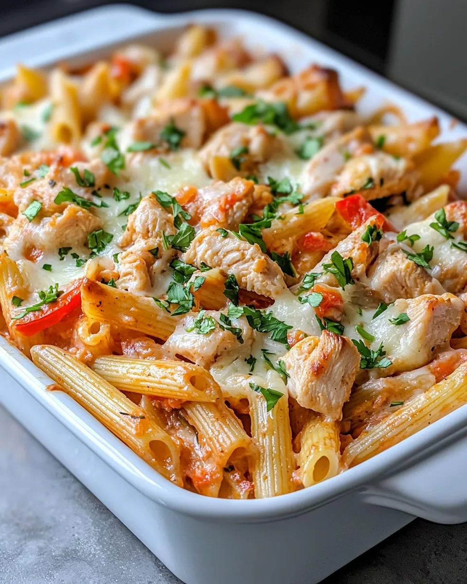 Delicious Cheesy Chicken Fajita Pasta Casserole plate image