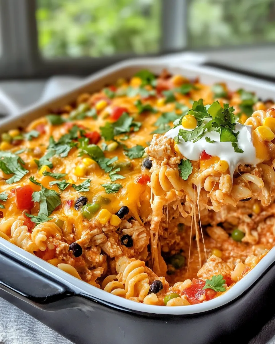 Classic Cheesy Chicken Taco Pasta Casserole image