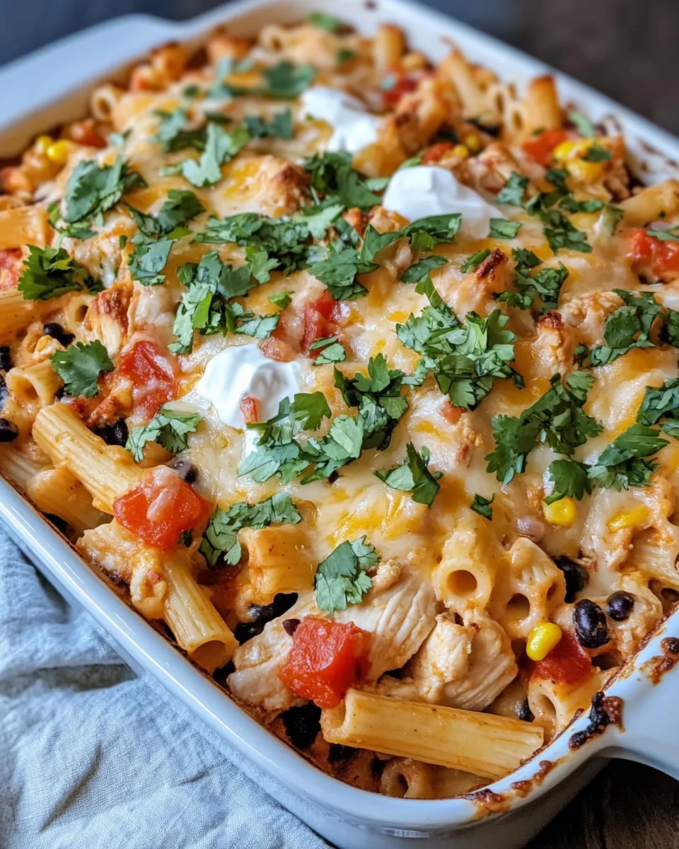 Easy Cheesy Chicken Taco Pasta Casserole recipe photo