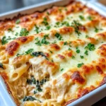 Homemade Cheesy Chicken & Spinach Alfredo Bake recipe photo