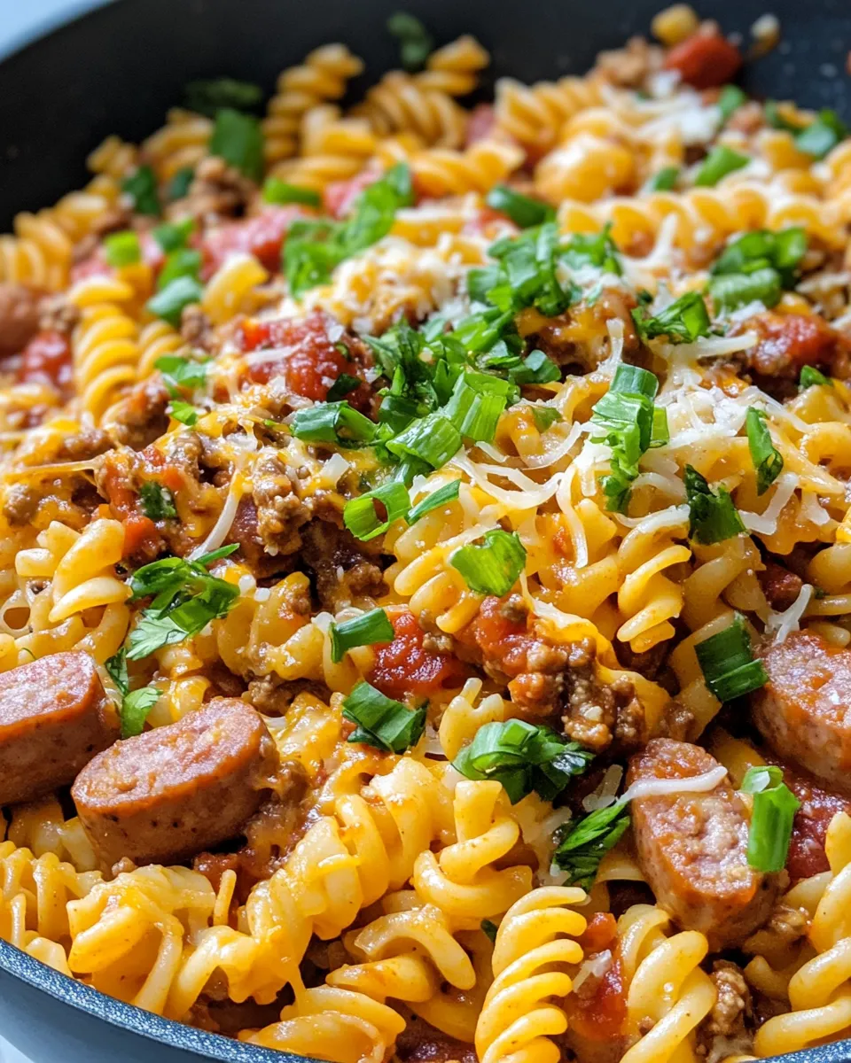Classic Cheesy Chili Cheese Dog Pasta dish photo