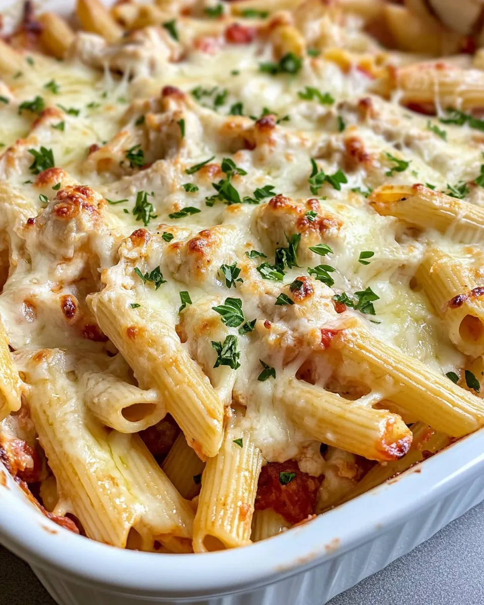 Easy Cheesy Garlic Bread Pasta Bake dish photo