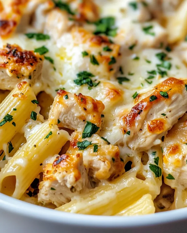 Homemade Cheesy Garlic Chicken Pasta Bake photo
