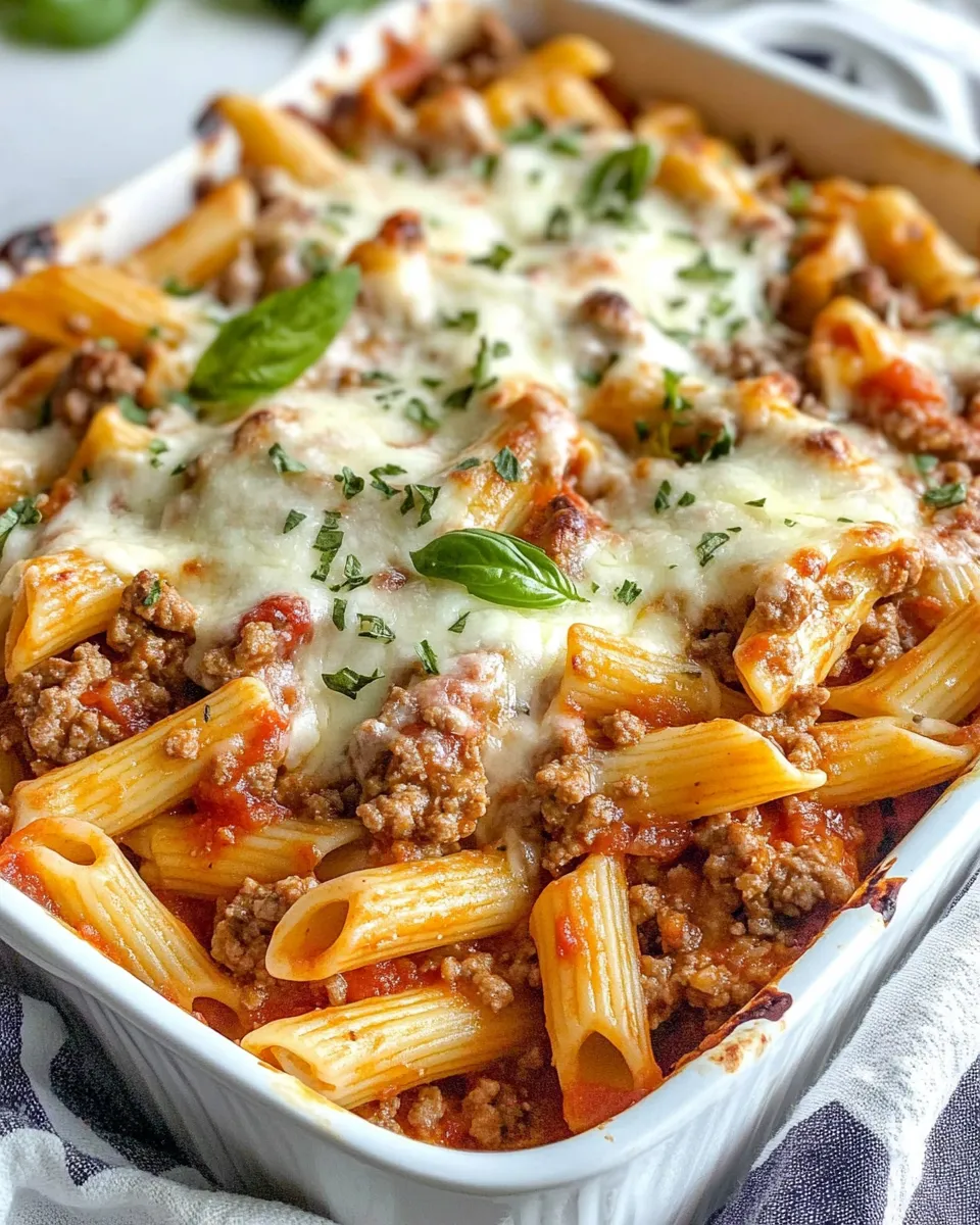 Delicious Cheesy Ground Beef Pasta Bake dish photo