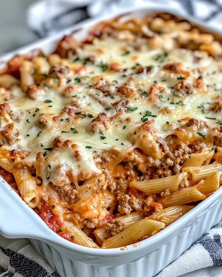 Homemade Cheesy Ground Turkey Pasta Casserole recipe photo