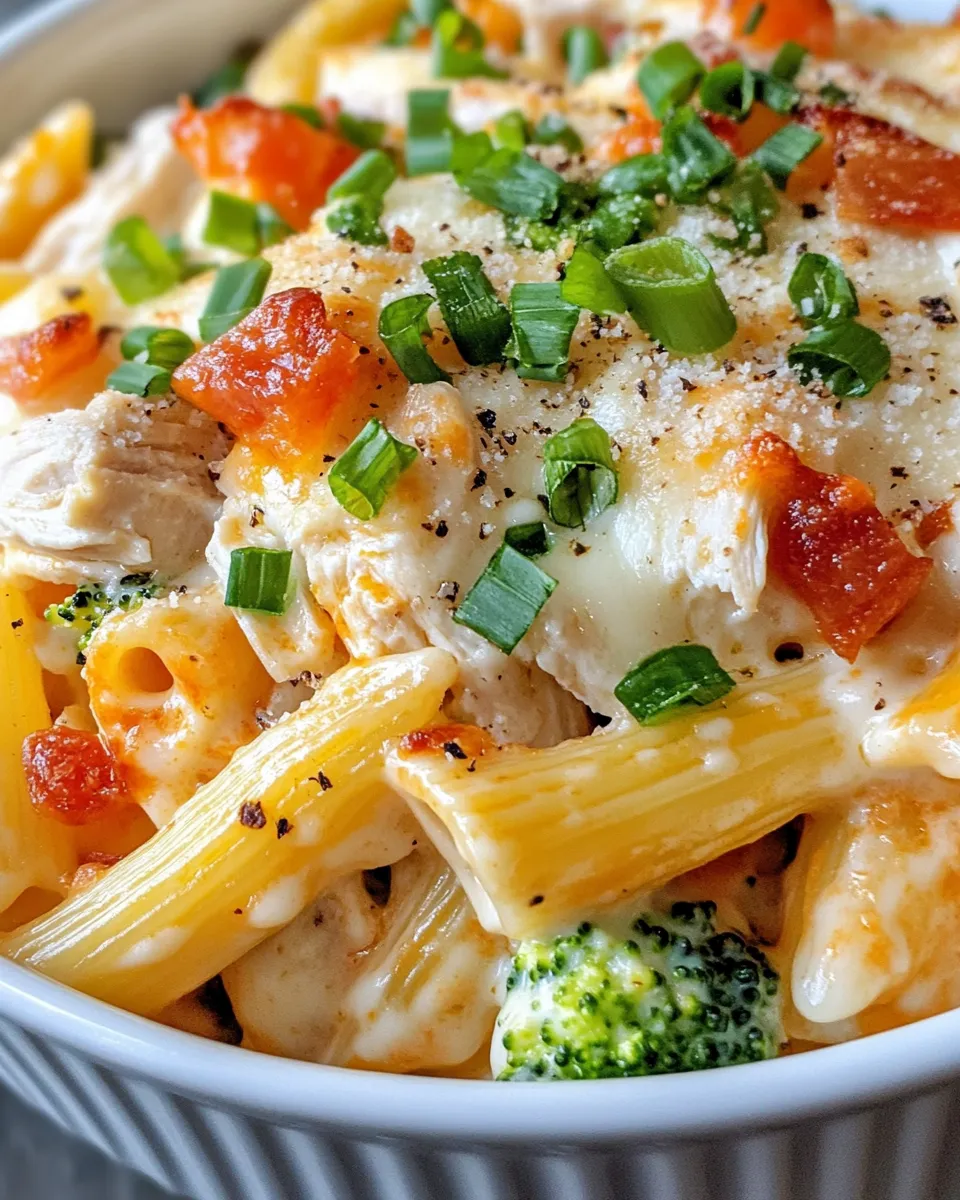 Delicious Cheesy Ranch Chicken Pasta Casserole plate image
