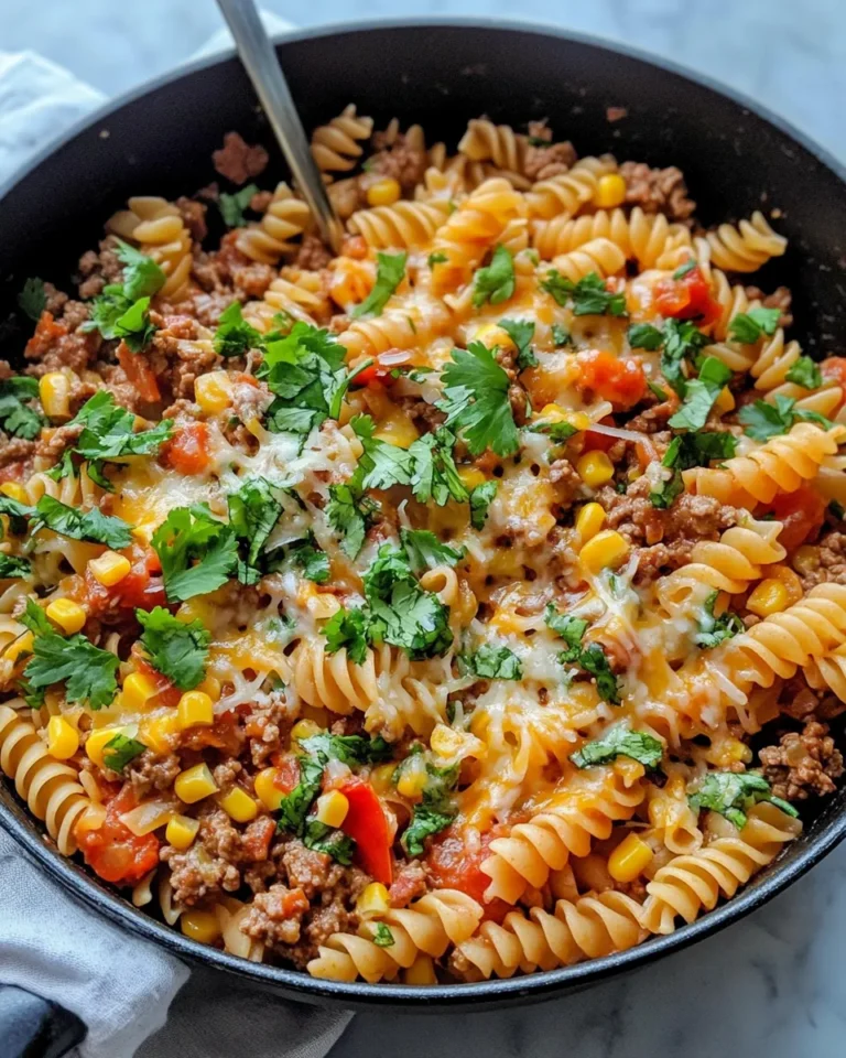 Homemade Cheesy Southwest Taco Pasta Skillet photo