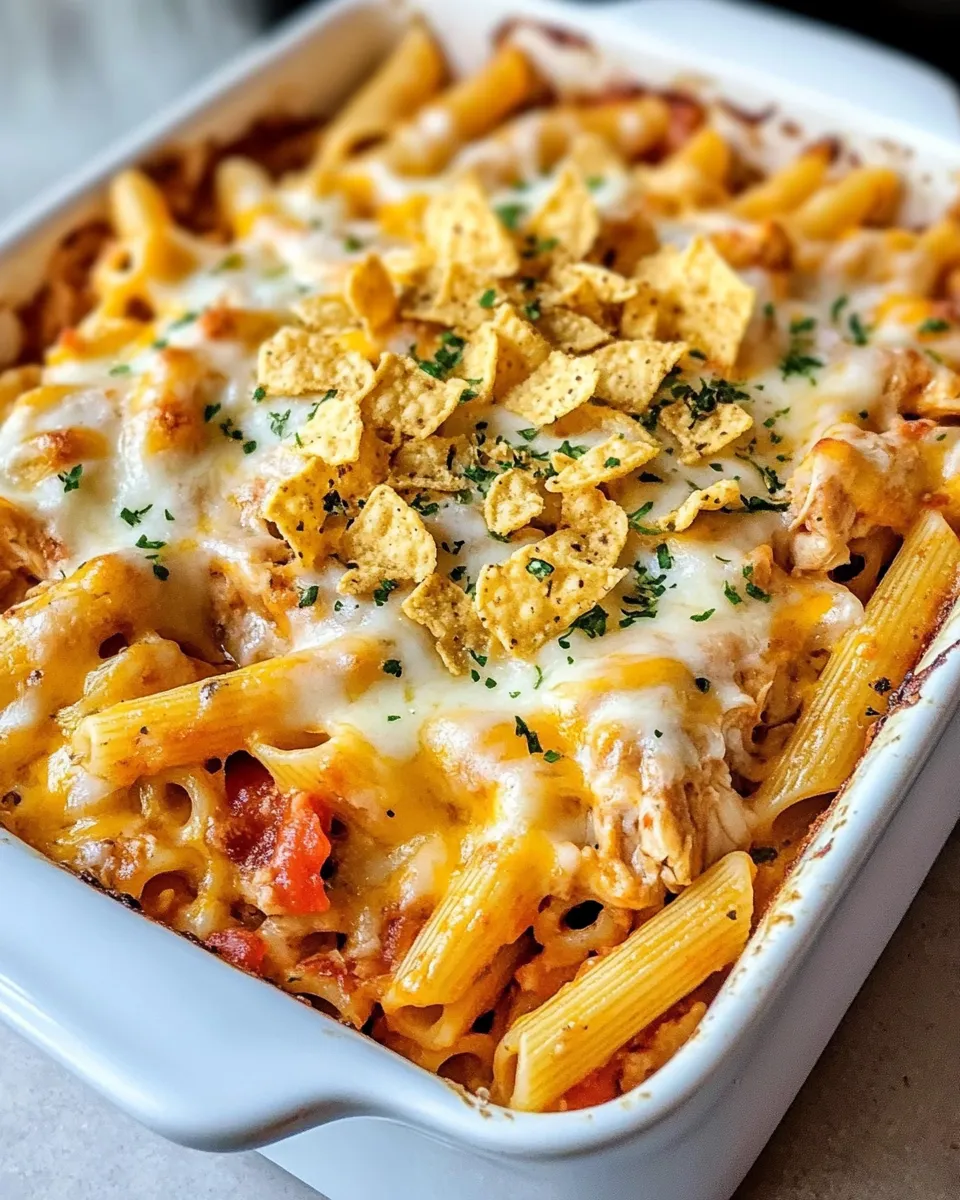 Homemade Cheesy Tortilla Chicken Pasta Bake photo