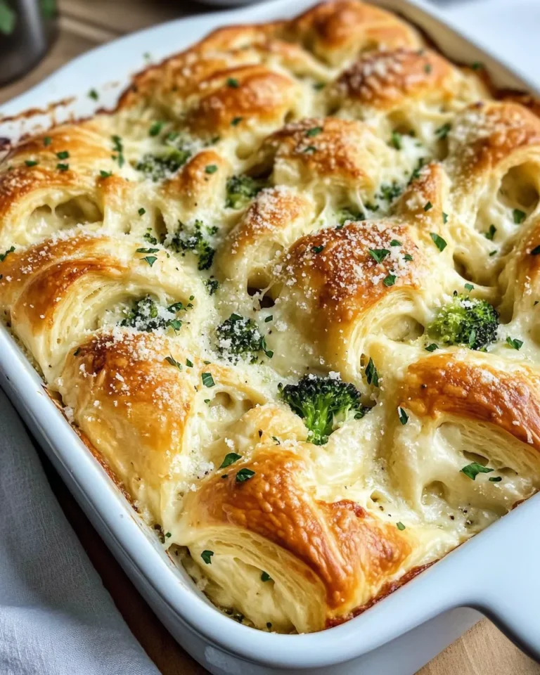 Homemade Chicken Alfredo Crescent Pasta Bake recipe photo