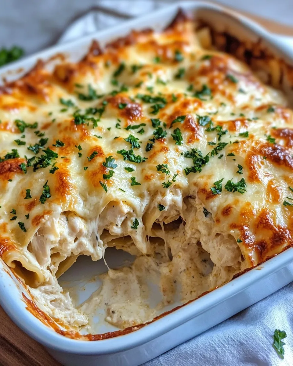 Homemade Chicken Alfredo Lasagna Rollup Bake photo