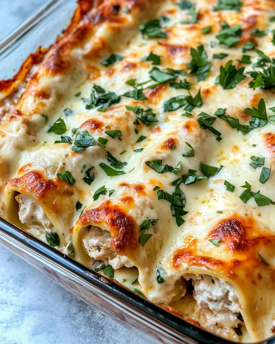Classic Chicken Alfredo Lasagna Rollup Bake image