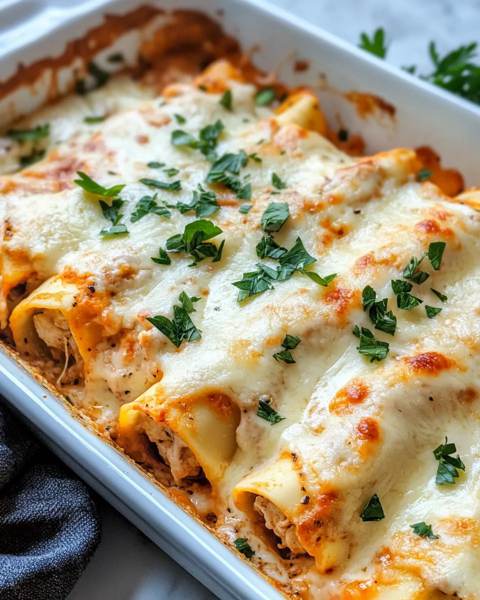 Easy Chicken Alfredo Lasagna Rollup Bake recipe photo
