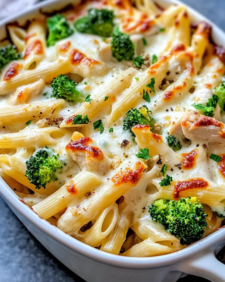 Classic Chicken Alfredo Pizza Pasta Bake recipe image