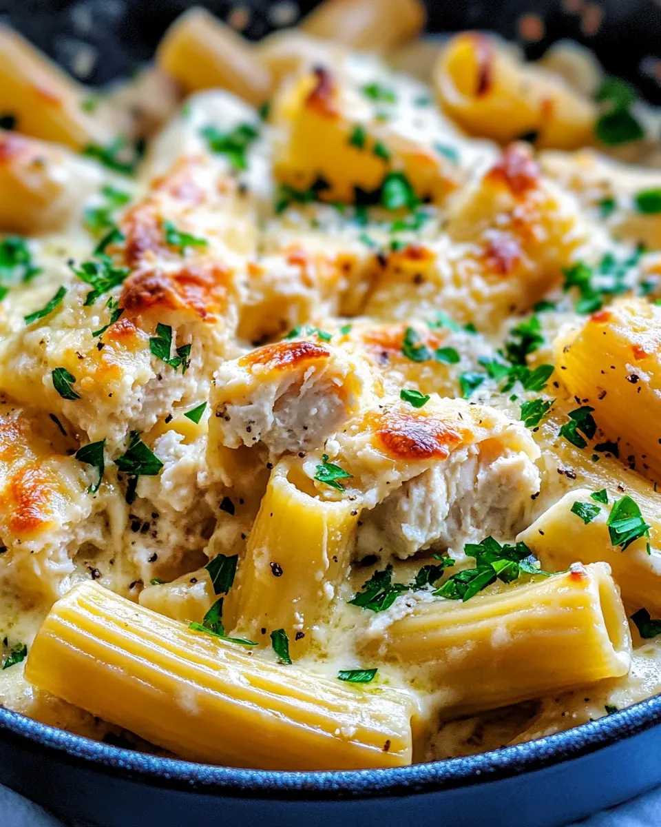 Classic Chicken Alfredo Stuffed Rigatoni dish photo