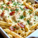 Homemade Chicken Bacon Alfredo Baked Pasta recipe photo