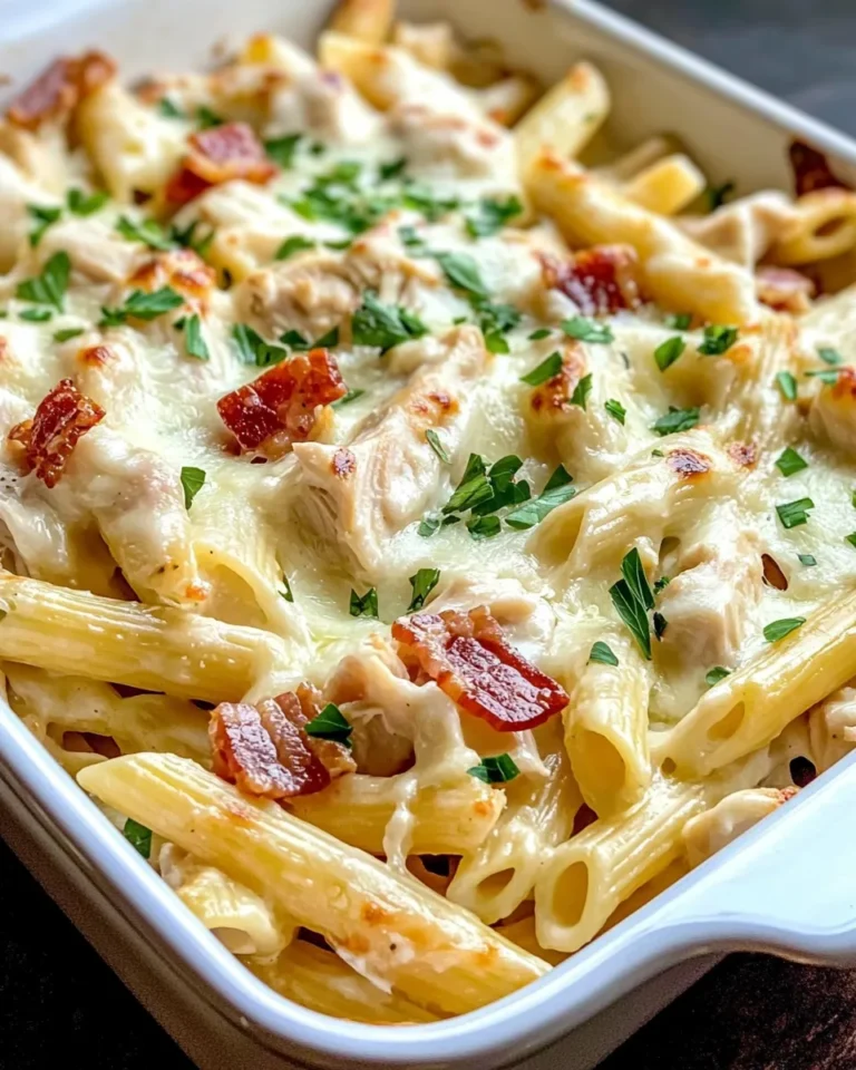 Homemade Chicken Bacon Alfredo Baked Pasta recipe photo