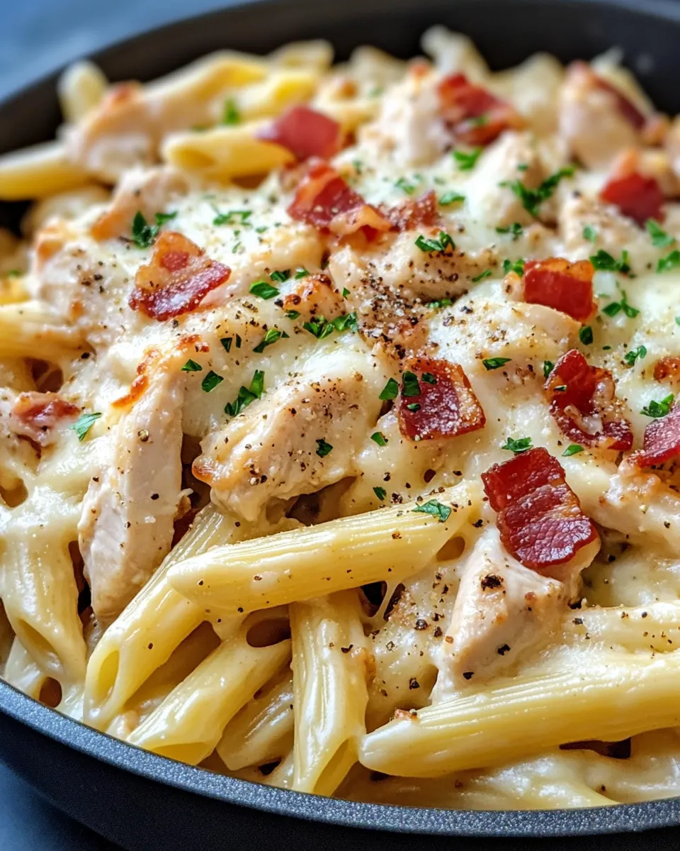 Easy Chicken Carbonara Pasta Bake Deluxe food shot