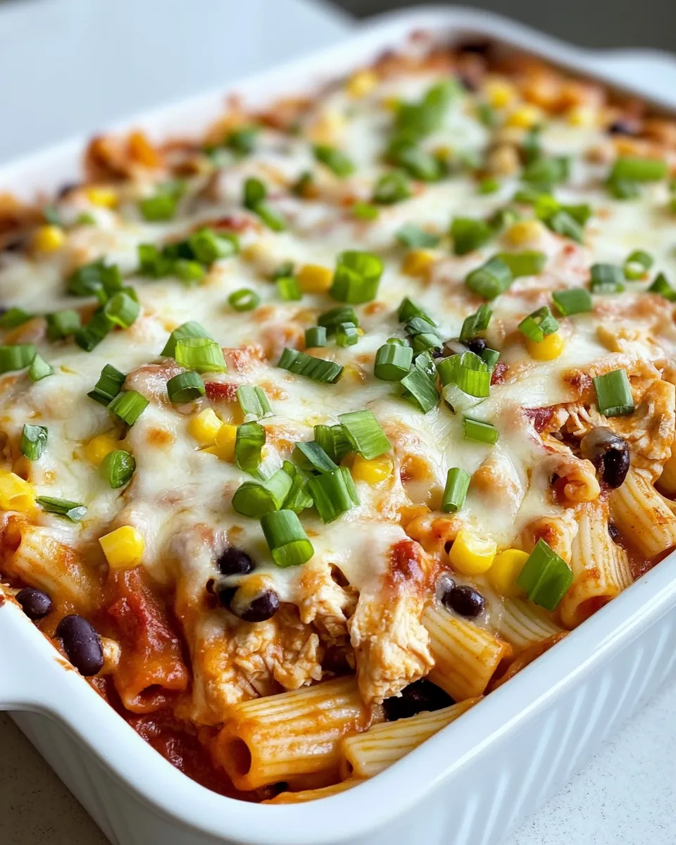 Easy Chicken Enchilada Pasta Bake food shot