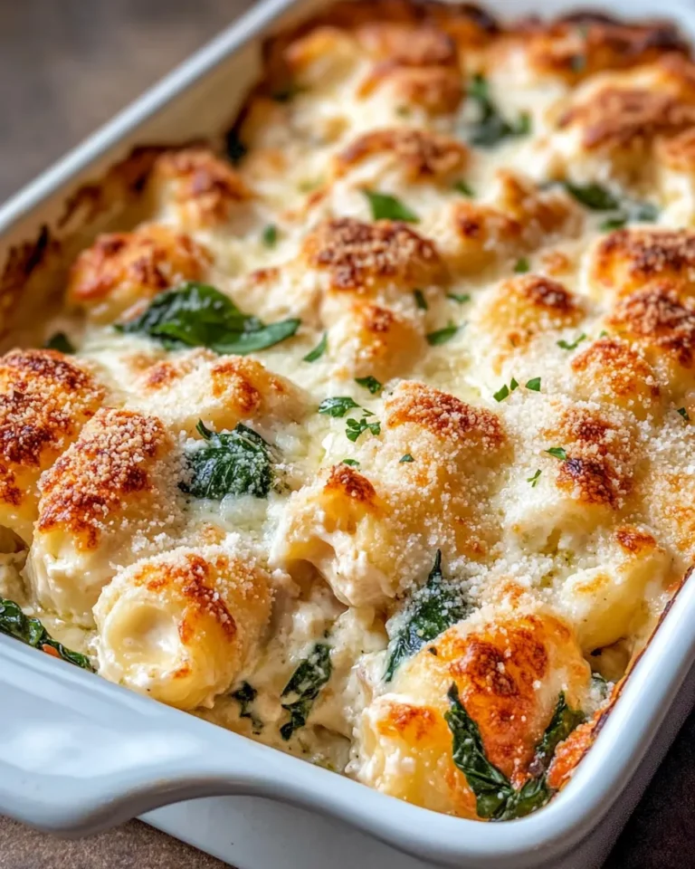 Delicious Chicken Florentine Gnocchi Casserole food shot
