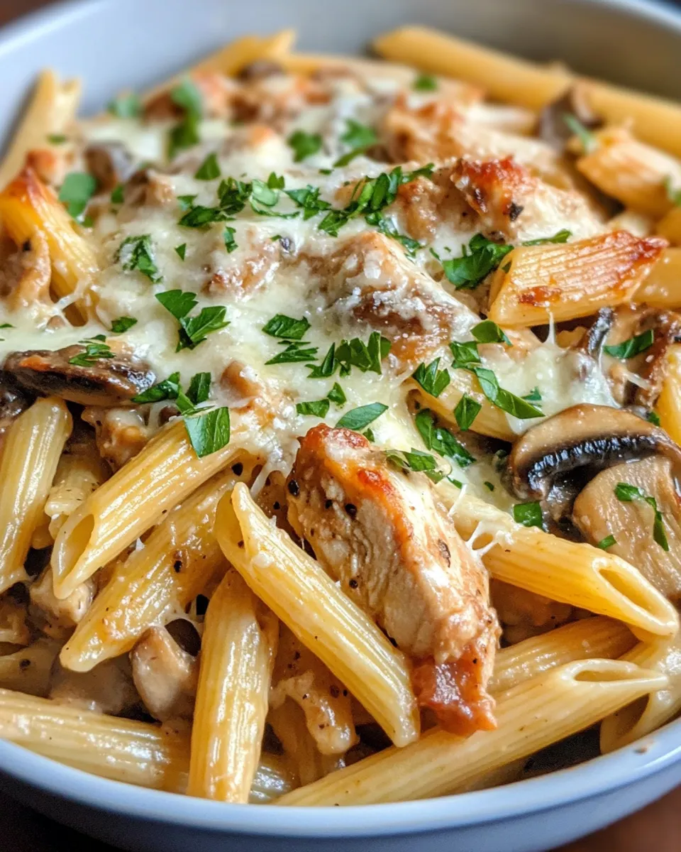 Homemade Chicken Marsala Mushroom Pasta Bake photo