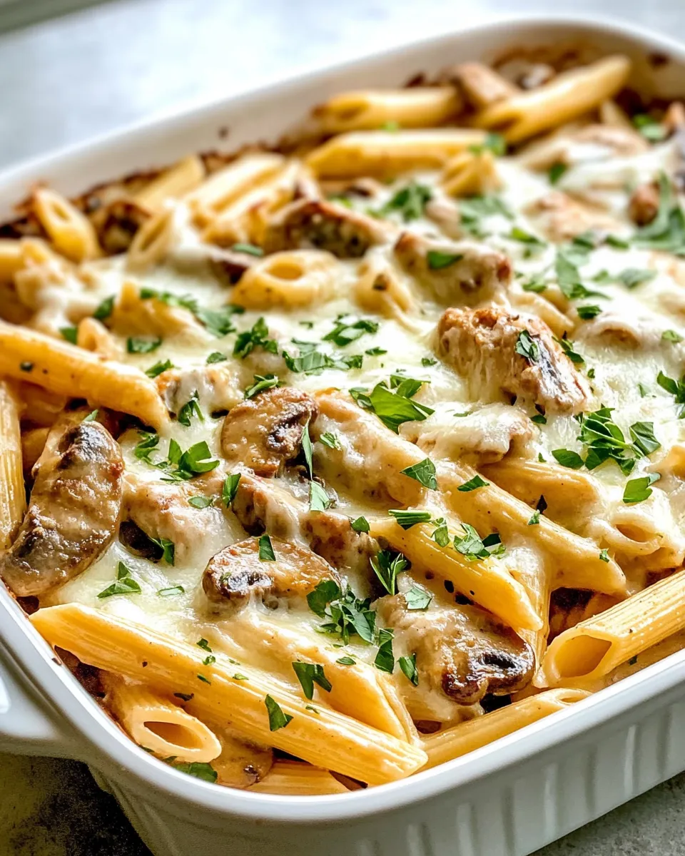 Classic Chicken Marsala Mushroom Pasta Bake image