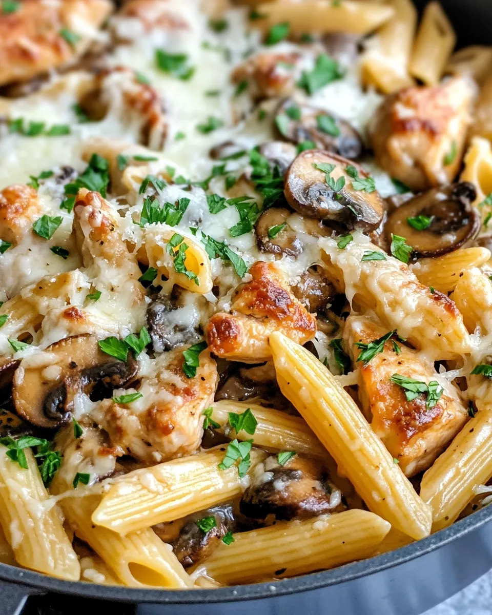 Delicious Chicken Marsala Mushroom Pasta Bake dish photo