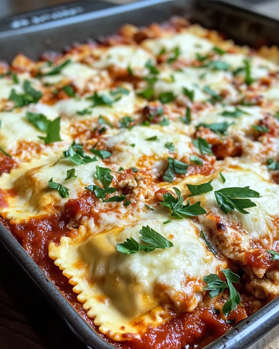 Classic Chicken Parmesan Ravioli Bake recipe image