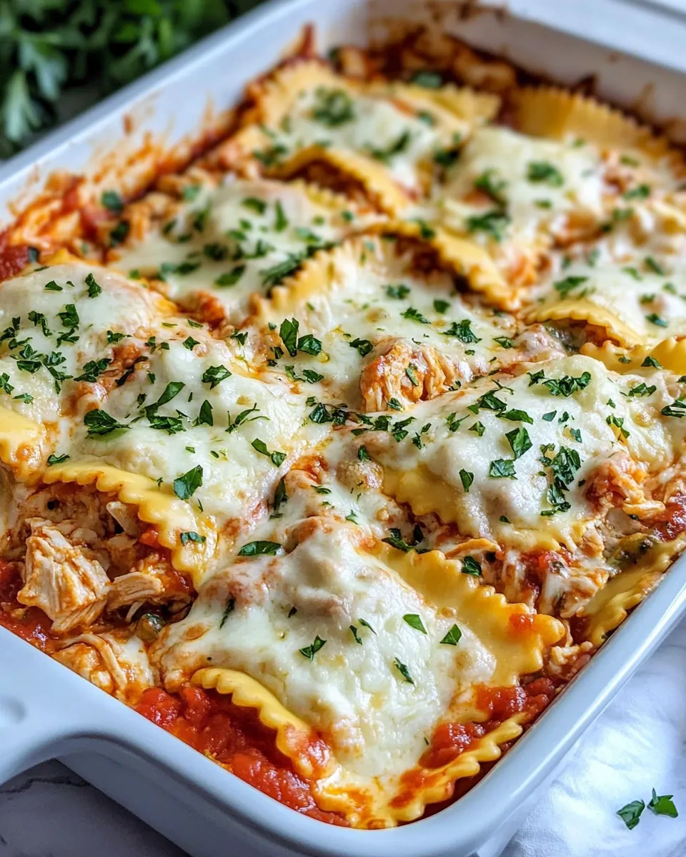 Delicious Chicken Parmesan Ravioli Bake photo