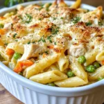Homemade Chicken Pot Pie Pasta Bake photo