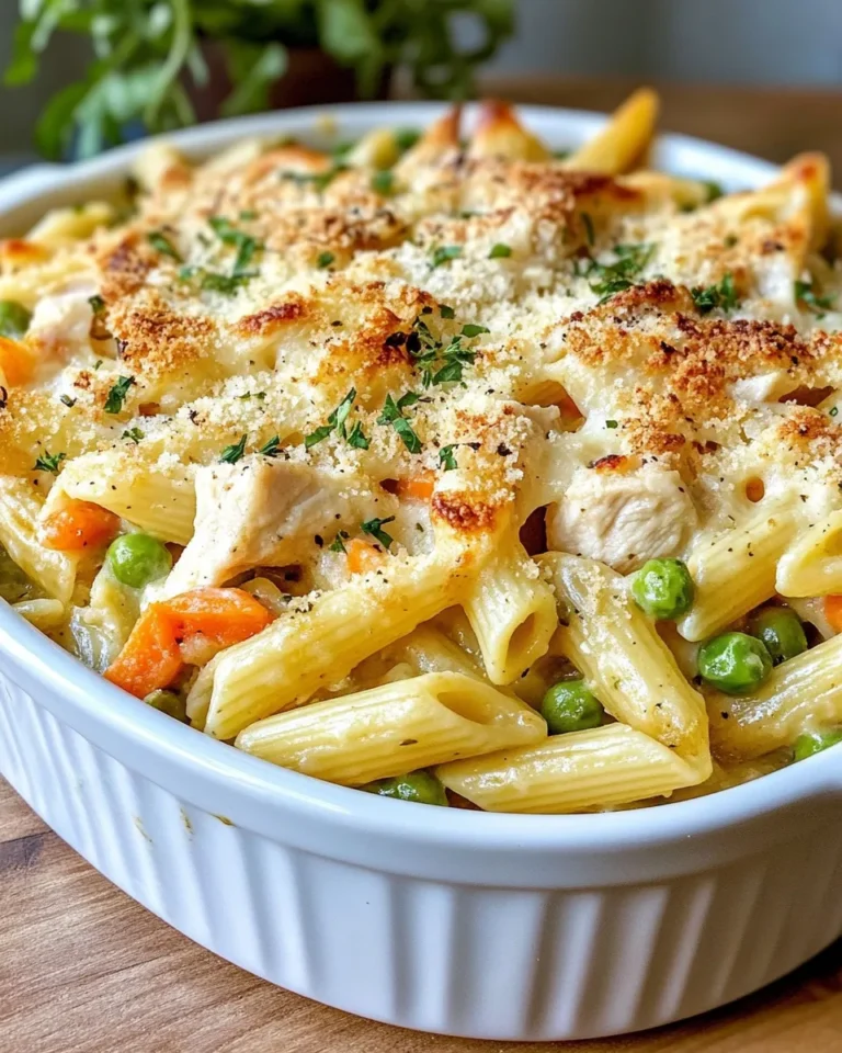 Homemade Chicken Pot Pie Pasta Bake photo