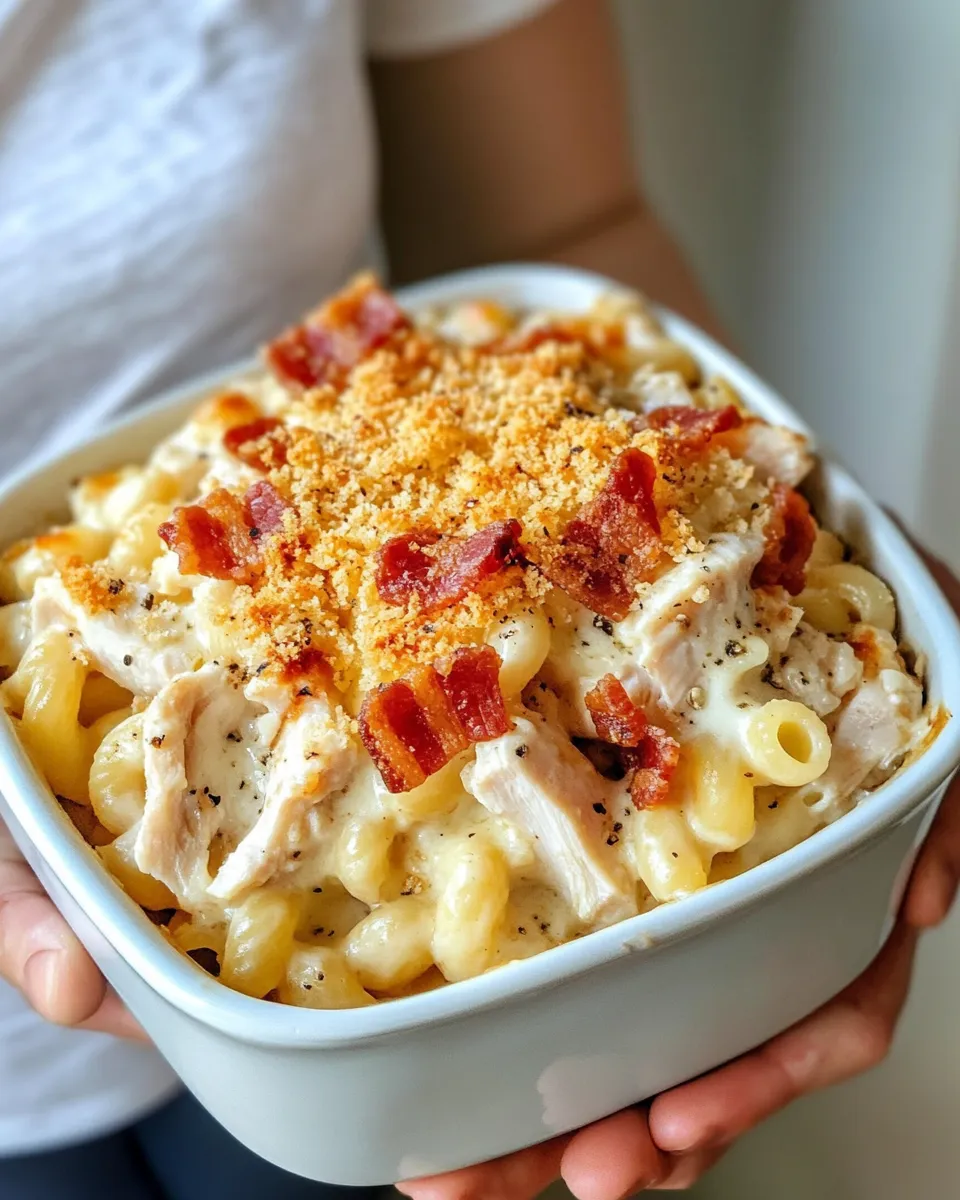 Homemade Chicken and Bacon Macaroni Bake recipe photo