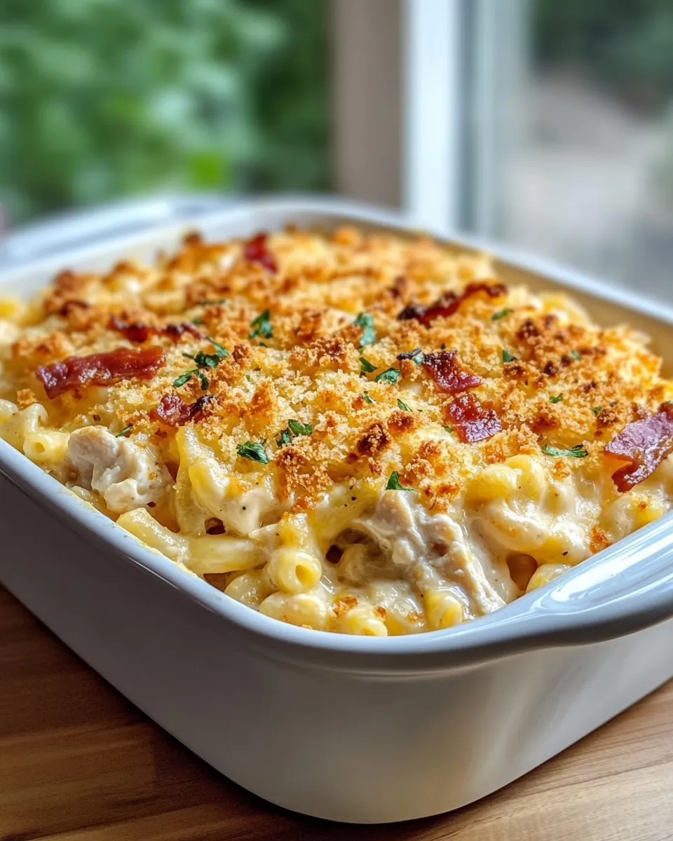 Easy Chicken and Bacon Macaroni Bake food shot