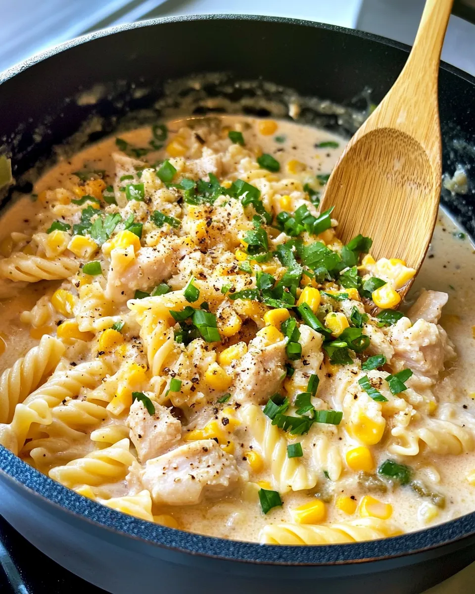 Homemade Chicken and Corn Chowder Pasta recipe photo