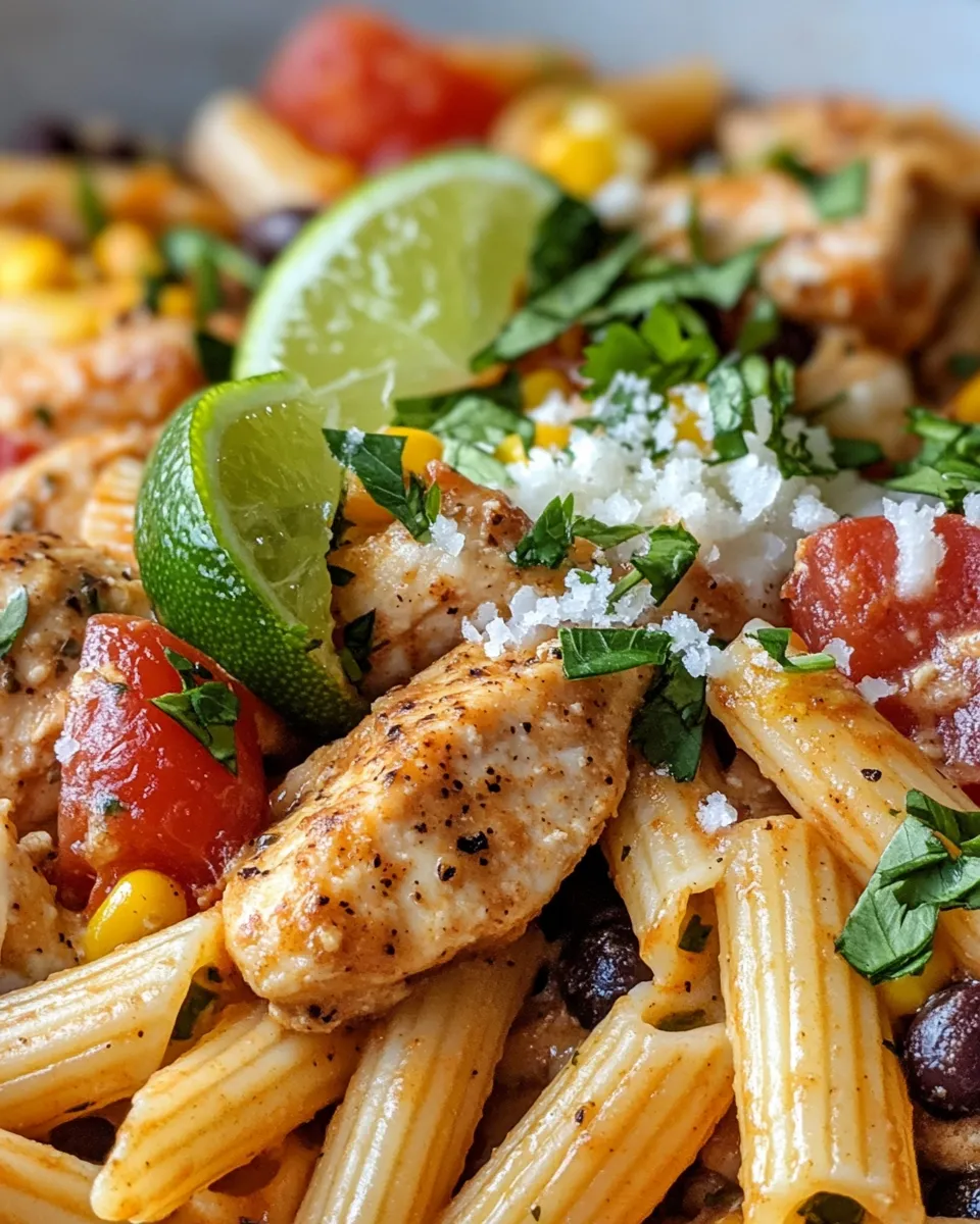Easy Chipotle Lime Chicken Penne Bake food shot