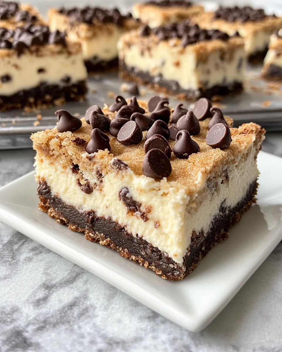 Easy Chocolate Chip Cookie Cheesecake Bars recipe photo