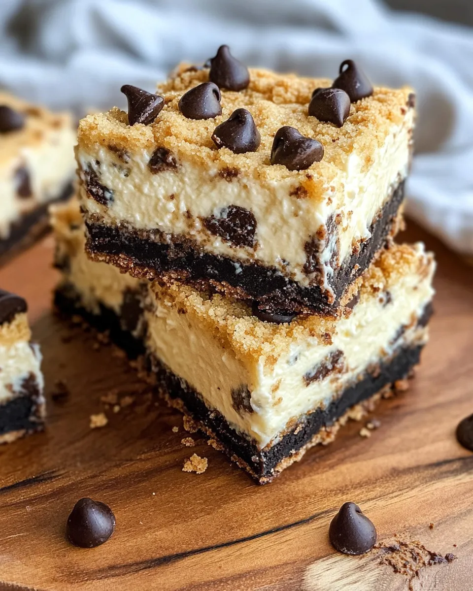 Homemade Chocolate Chip Cookie Cheesecake Bars dish photo