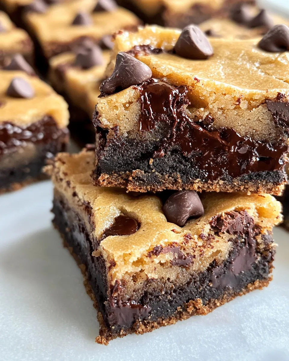 Easy Chocolate Chip Cookie Fudge Squares dish photo