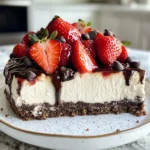 Homemade Chocolate Covered Strawberry Cheesecake photo