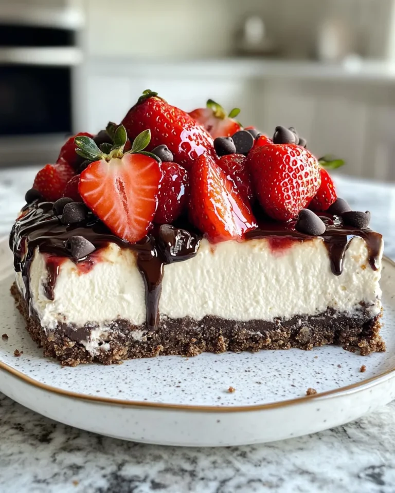Homemade Chocolate Covered Strawberry Cheesecake photo