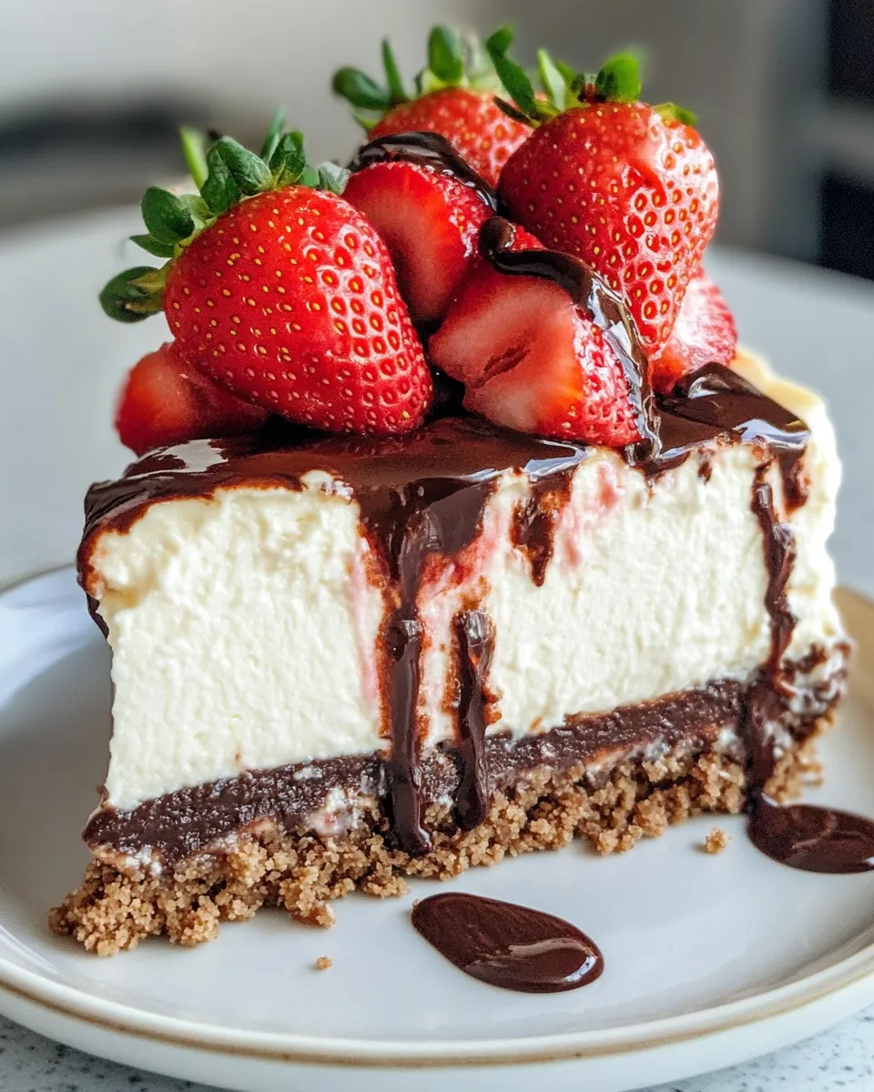 Easy Chocolate Covered Strawberry Cheesecake recipe photo