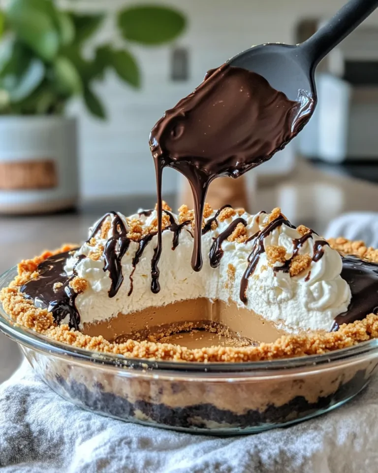 Homemade Chocolate Drizzle Peanut Butter Pie recipe photo