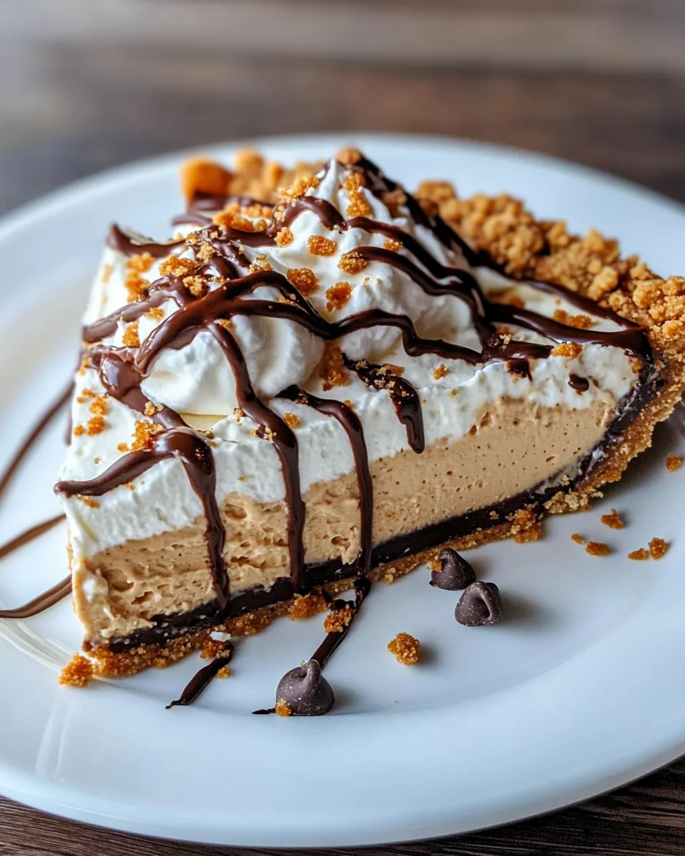 Classic Chocolate Drizzle Peanut Butter Pie dish photo